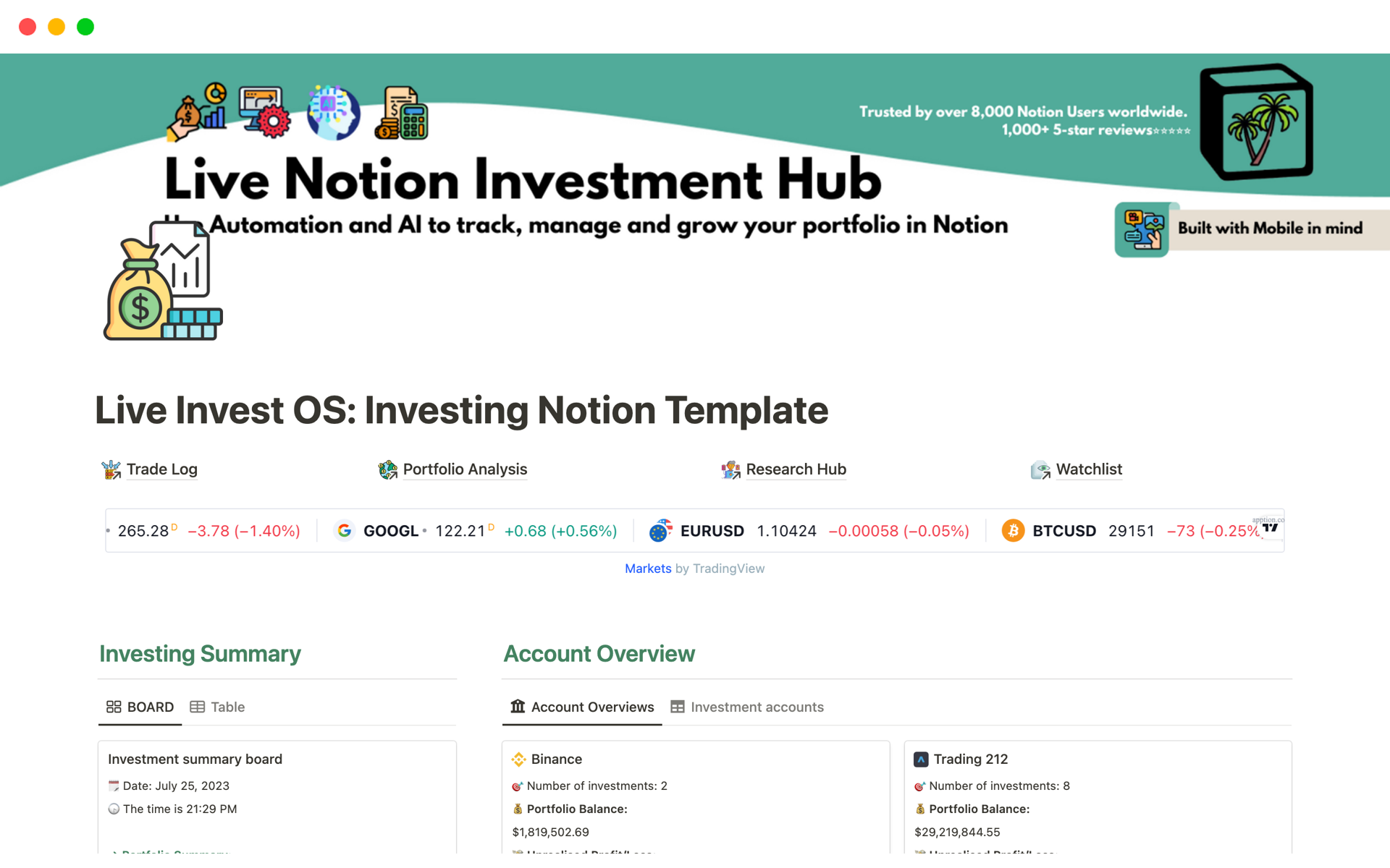 Invest OS Investing Notion Template Notion Template