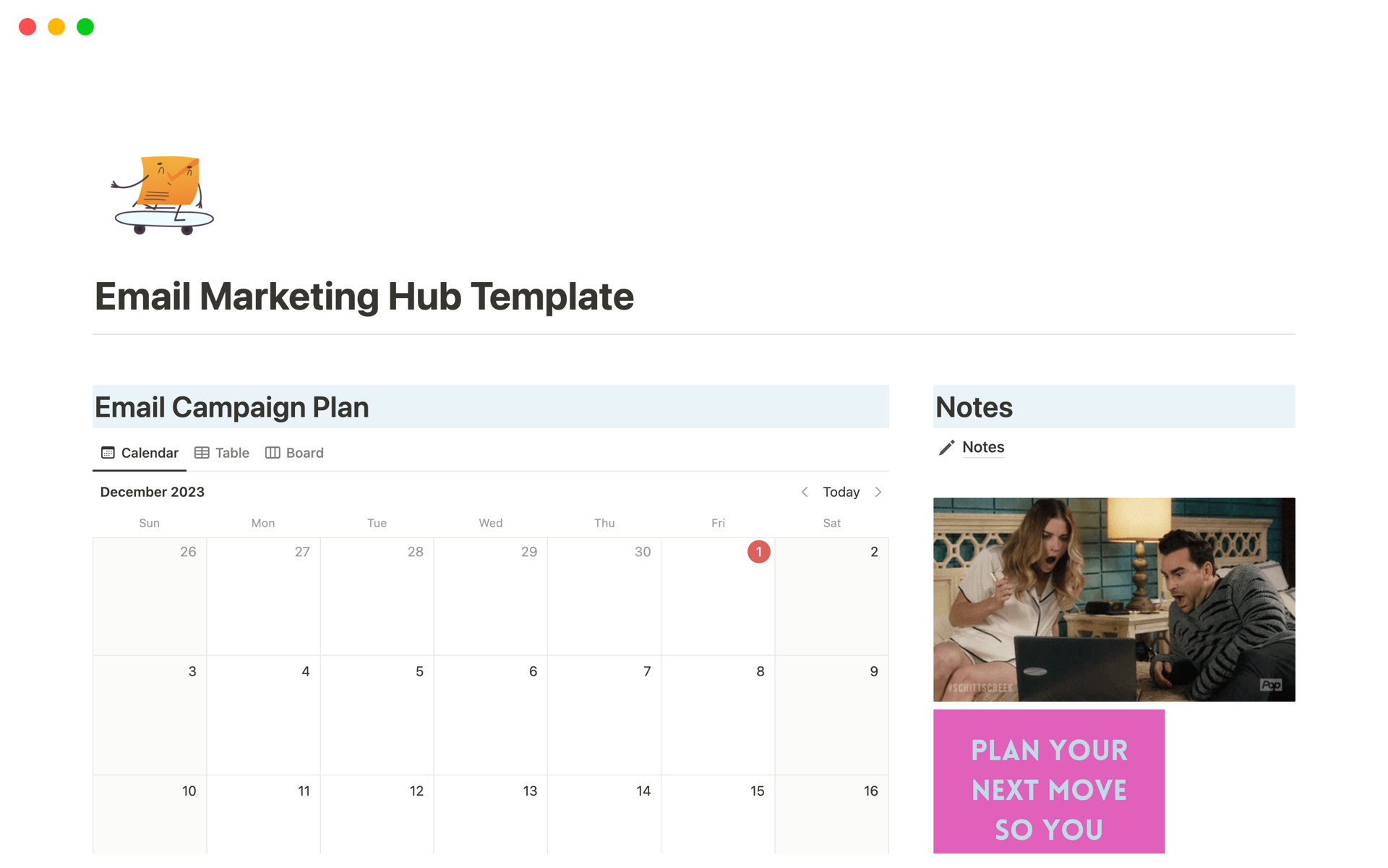 A template preview for Email Marketing Hub