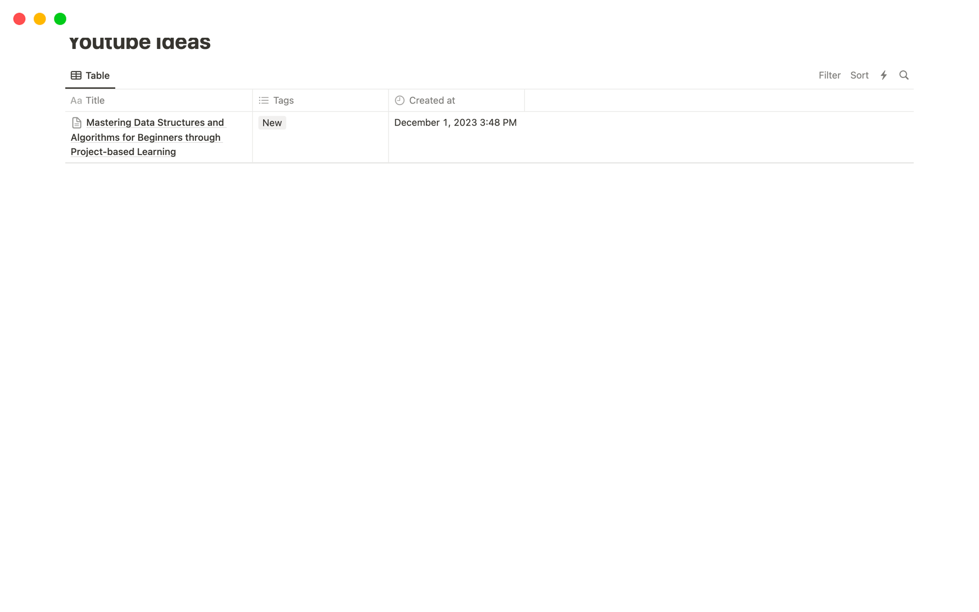 Youtube Ideas Filled by GPT by Girish Notion Template