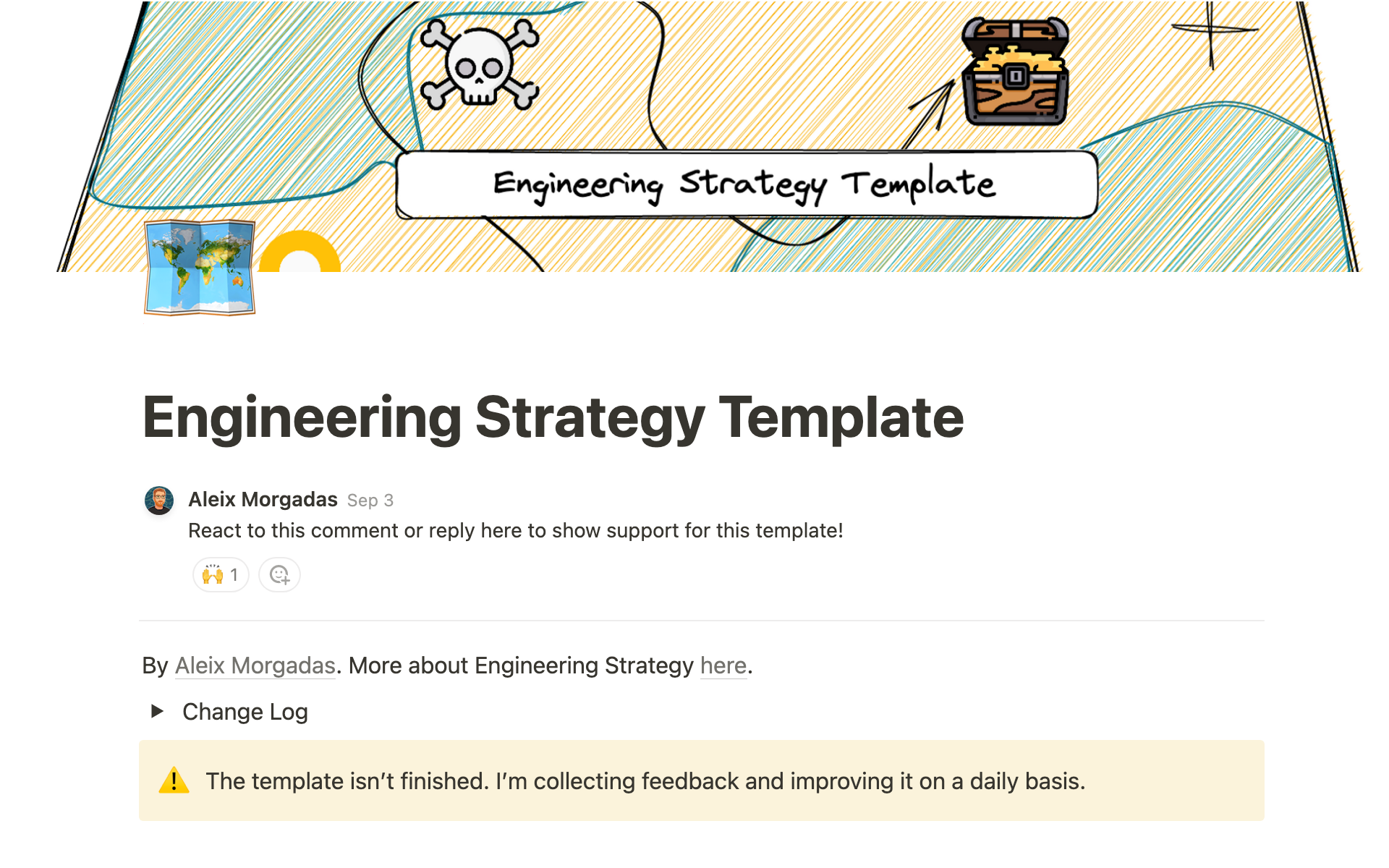 A template preview for Engineering strategy
