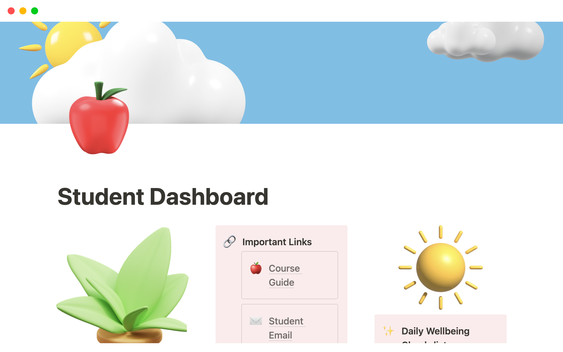 Keep track of assignments, notes and tasks with motivating style ☀️