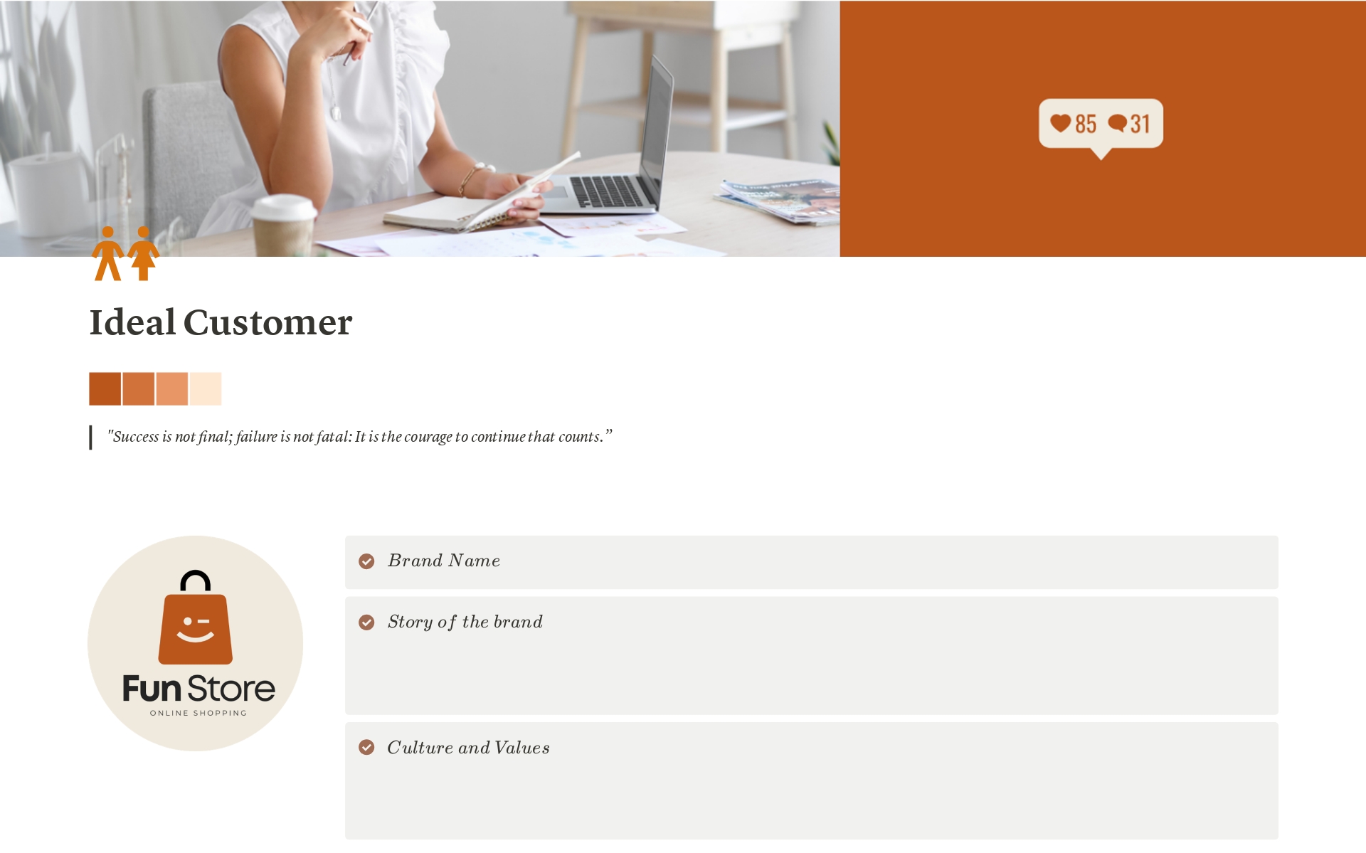 Vista previa de una plantilla para Ideal Customer Profile