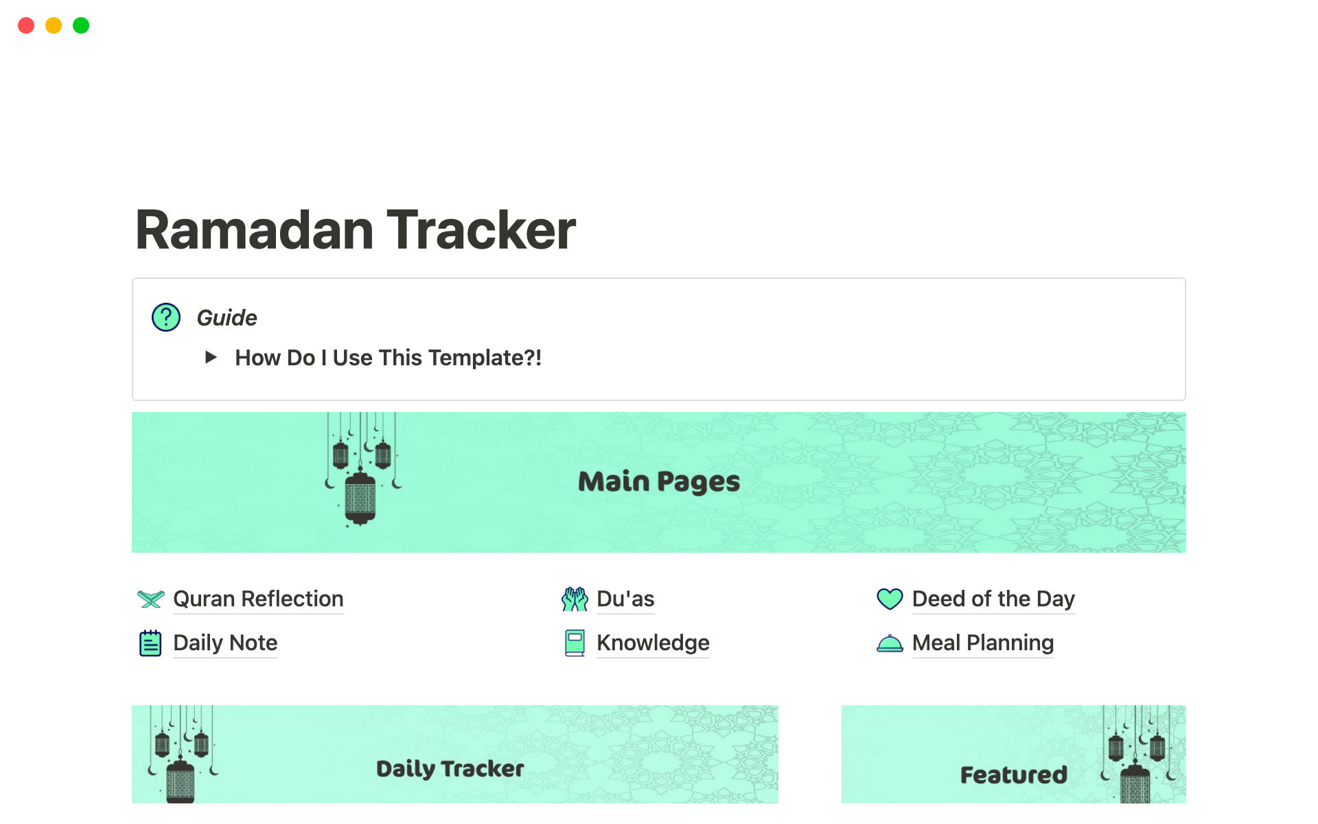 A template preview for Ramadan Planner (The Easiest Way)
