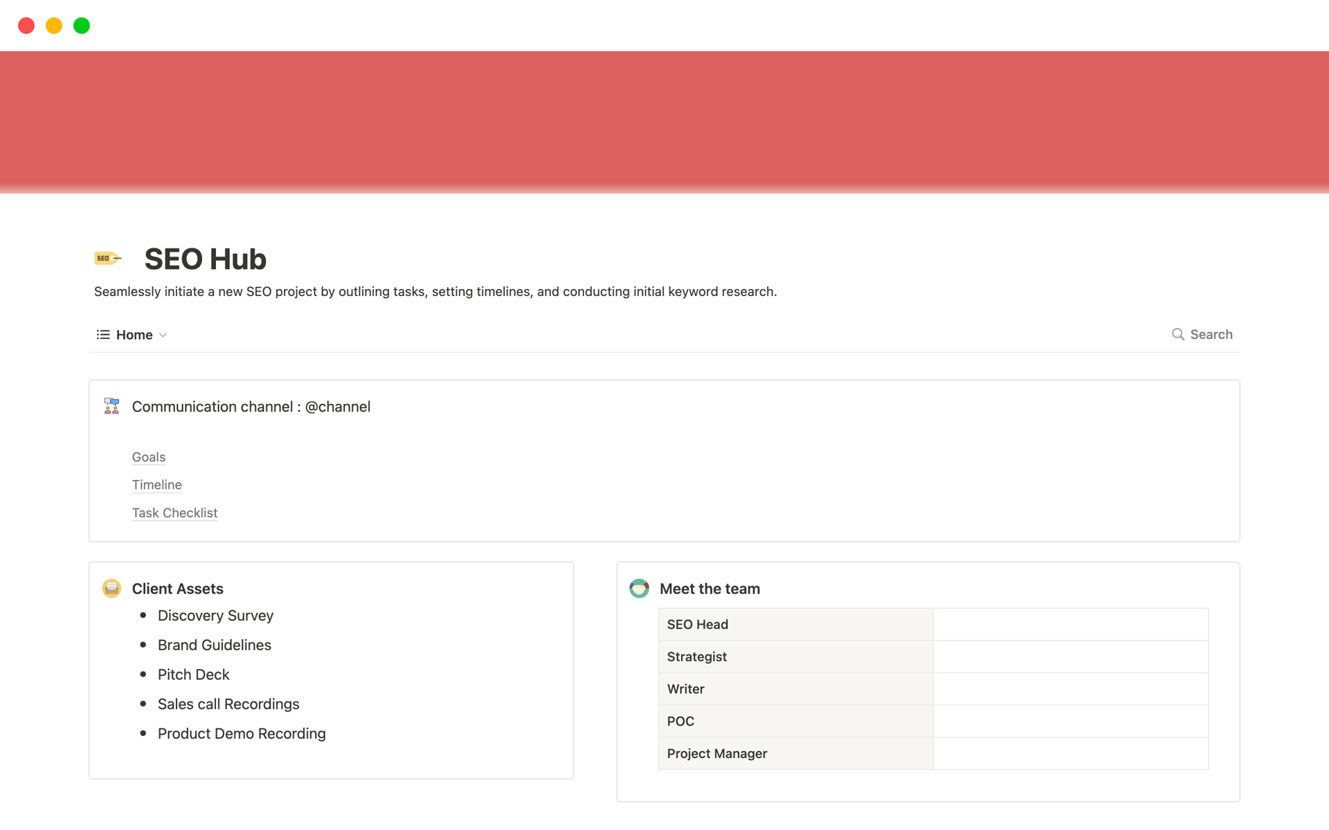 A template preview for The SEO Hub
