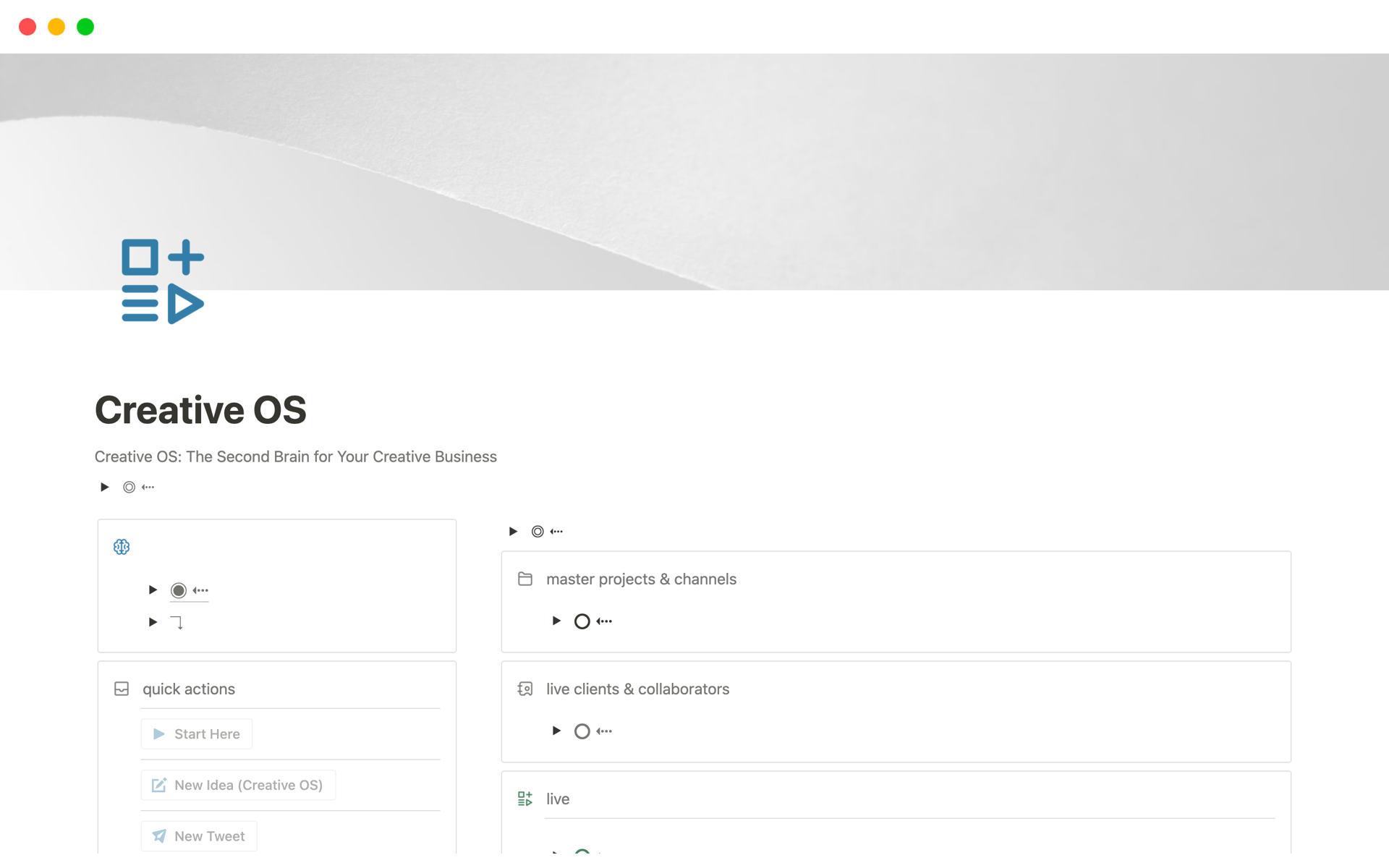 Vista previa de plantilla para Creative OS: A Complete Toolkit For Your Solo Business