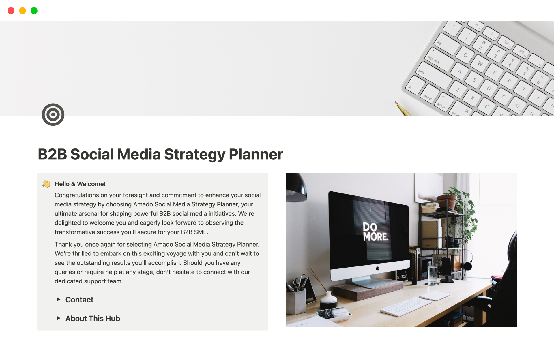 A template preview for B2B Social Media Strategy Planner