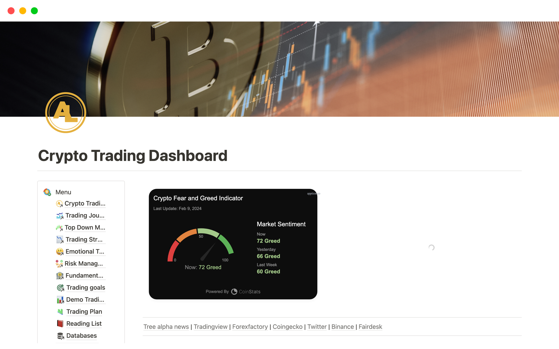 Streamline your crypto trading with a comprehensive dashboard featuring strategic planning tools, market analysis, and performance tracking.