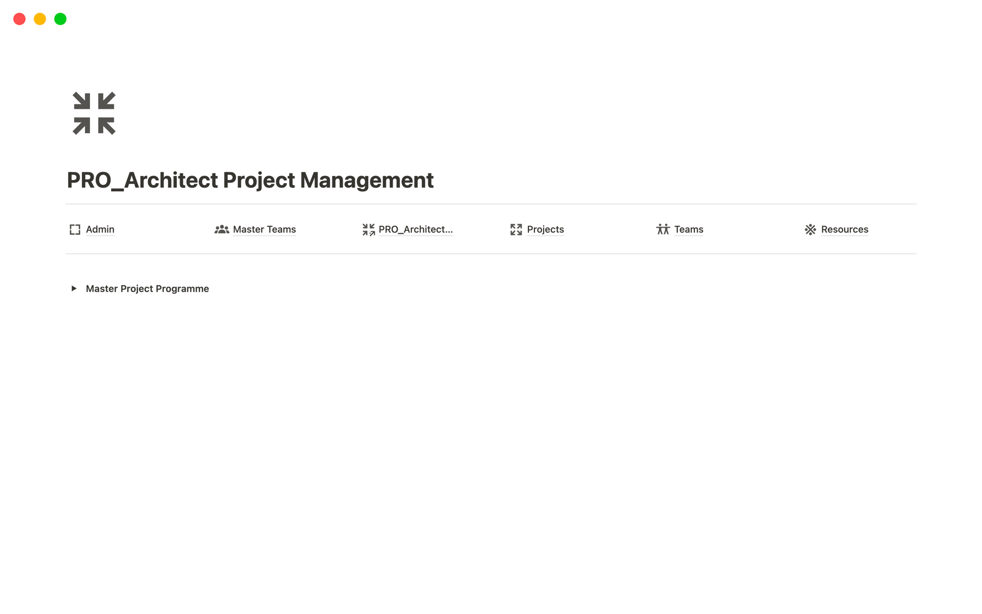 A template preview for Architect Project Management PRO