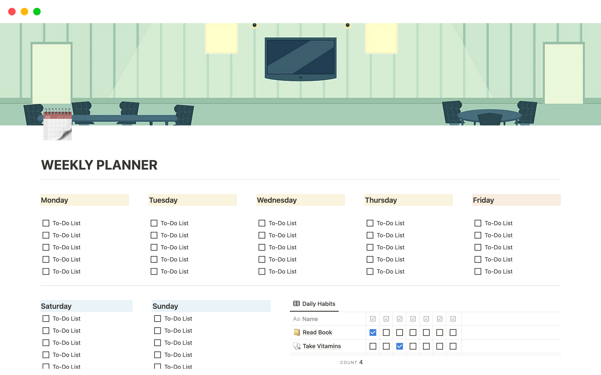 Weekly Planner Template Notion Marketplace
