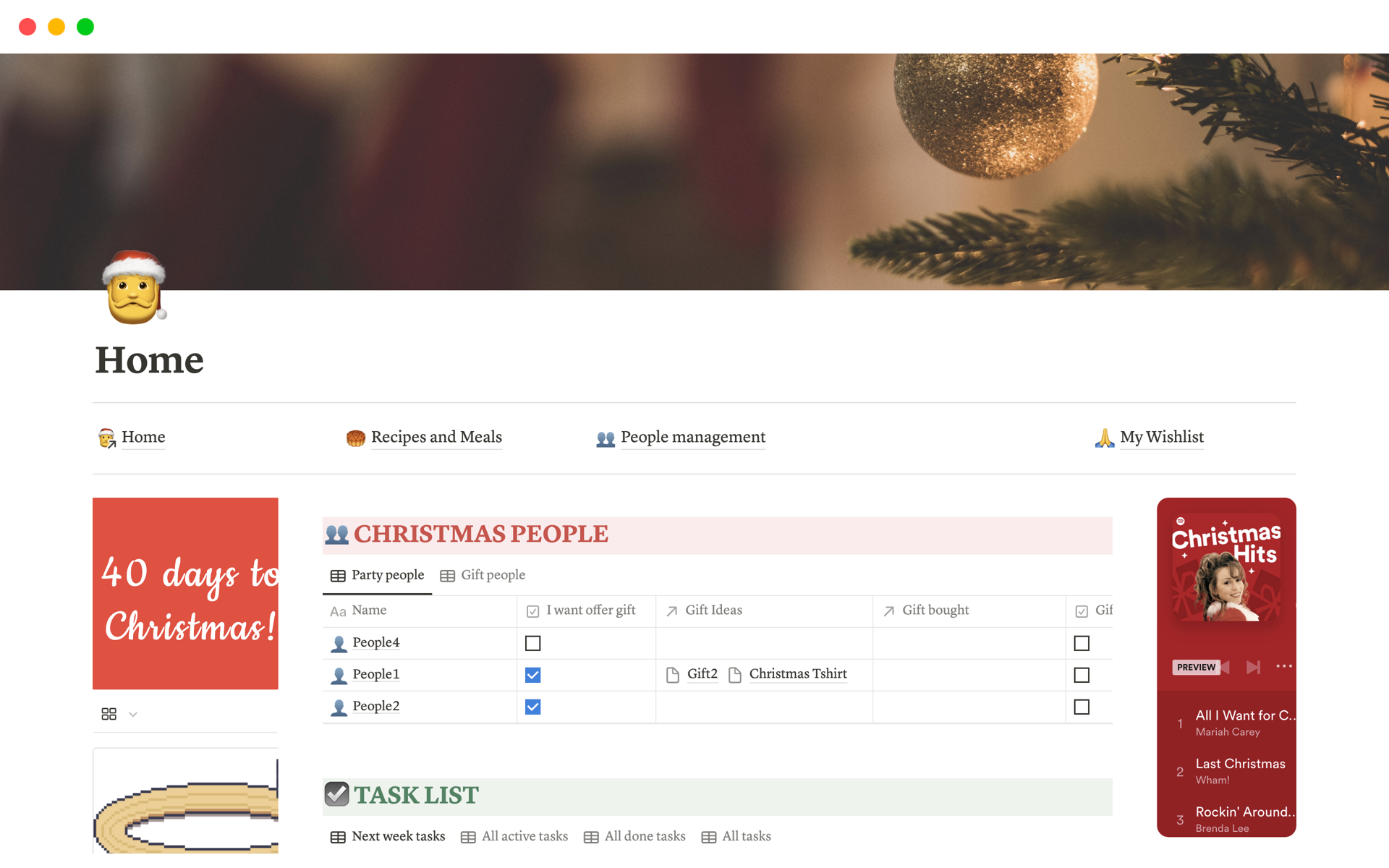 A template preview for Christmas Planner
