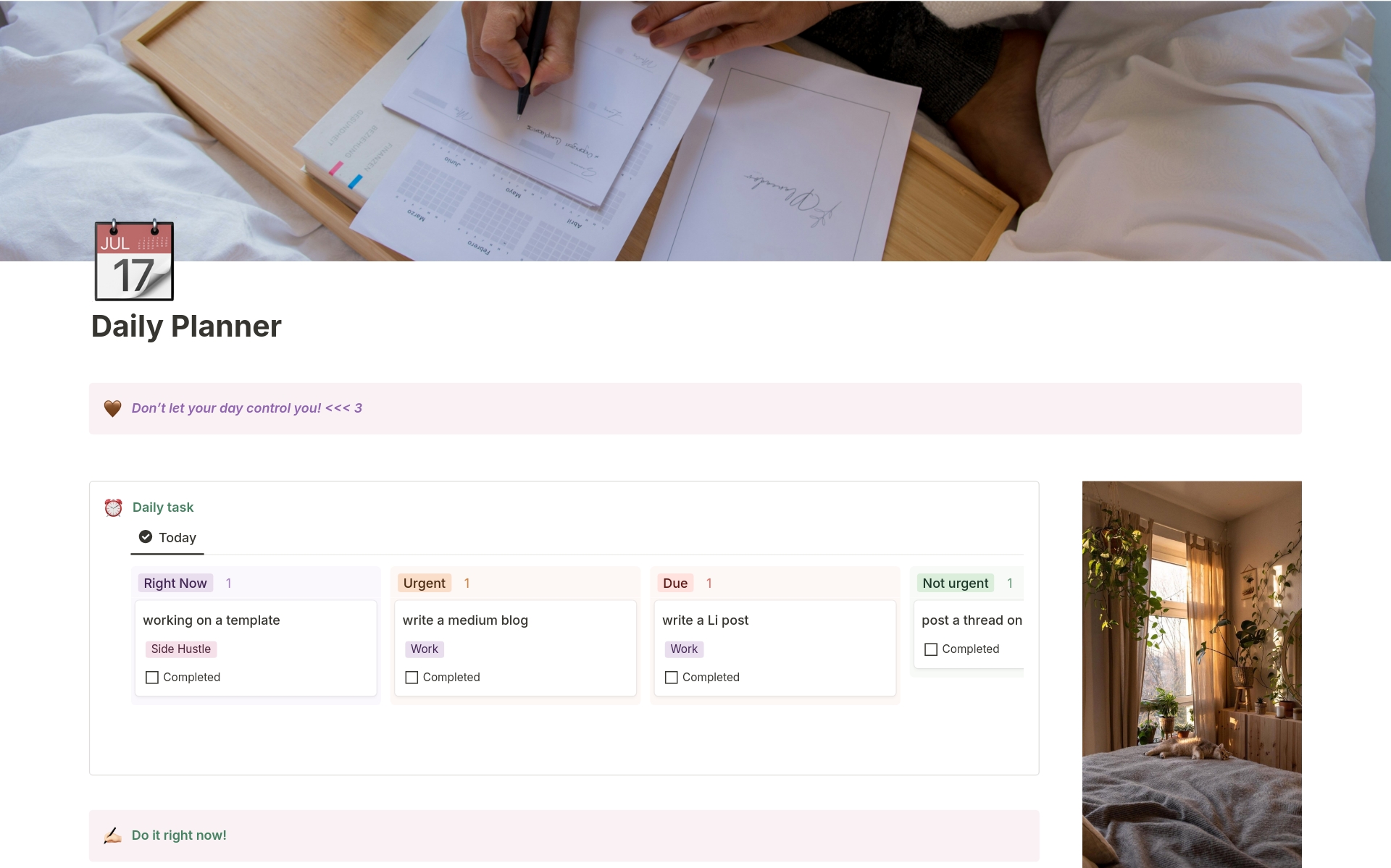 Plan your daily to-do, notes, and tasks in one place.