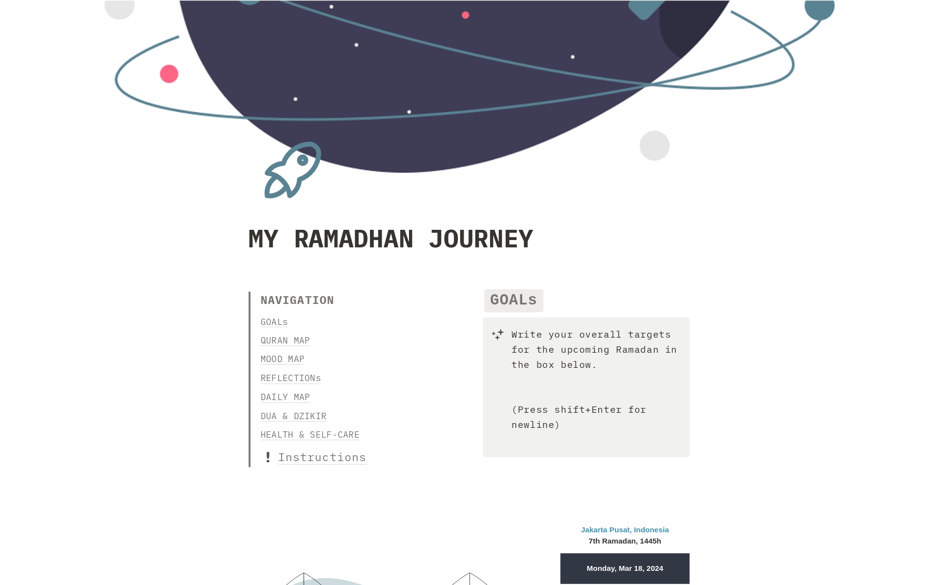 A template preview for Ultimate Ramadhan Journal