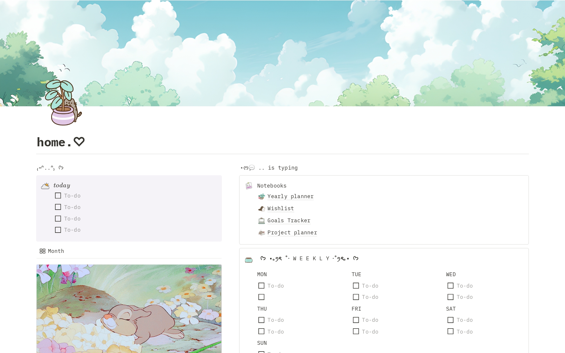 A template preview for Productivity Planner Bundle.♡