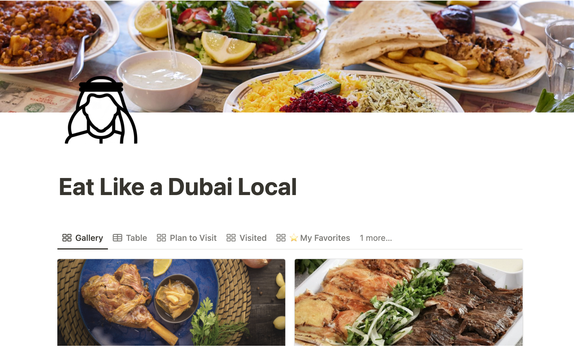 A template preview for Eat Like a Dubai Local