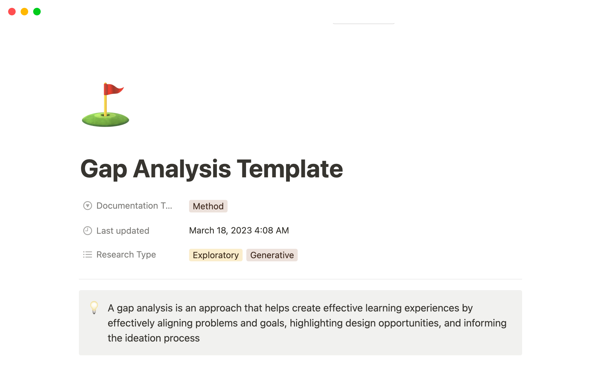 Gap Analysis Template Notion Template