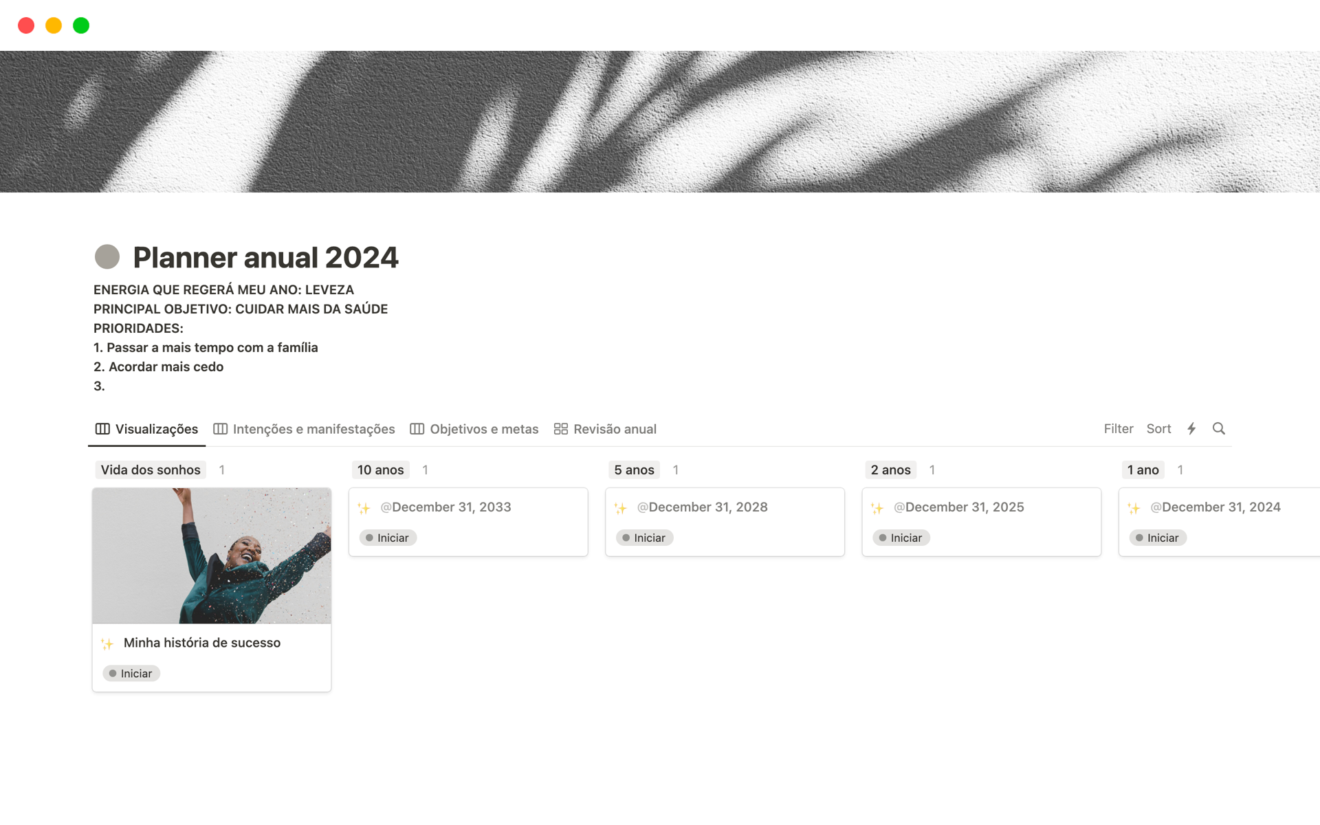 A template preview for Planner anual 2024