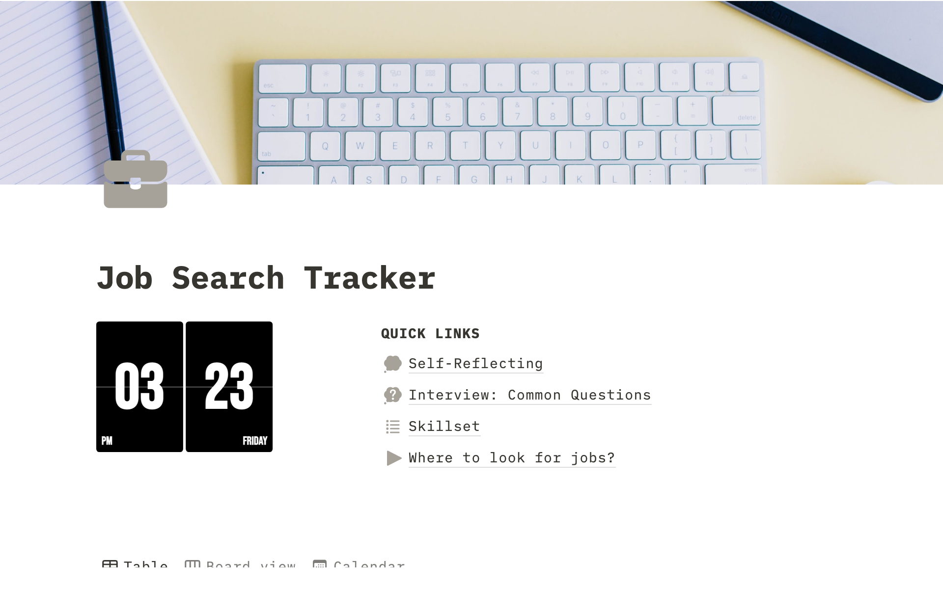 Job Search Tracker Notion Template