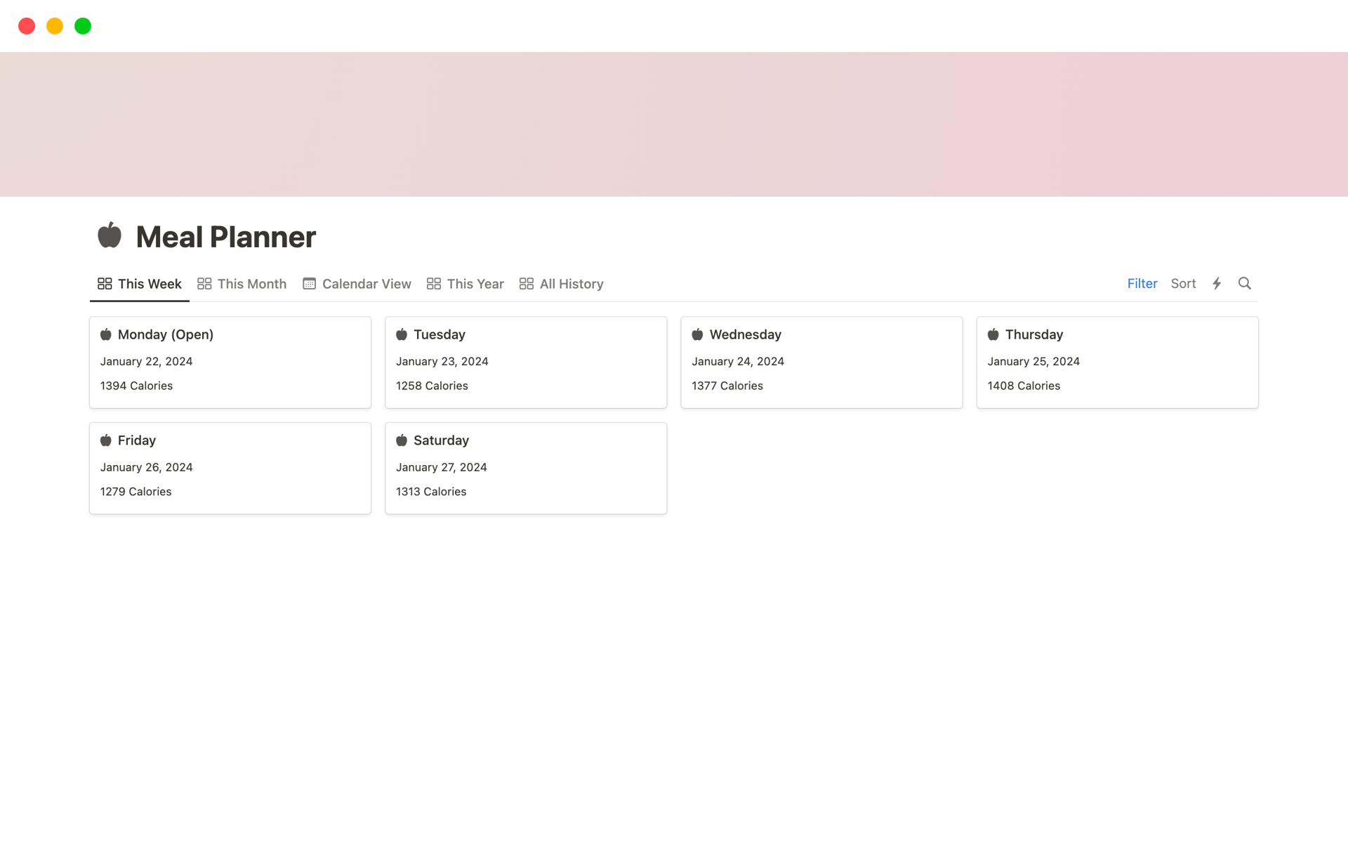 Meal Planner Template by Creative Koala | Notion Marketplace