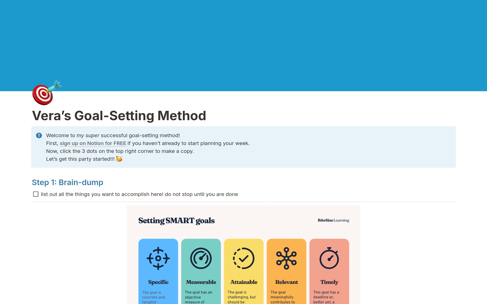 A template preview for Goal-Setting Method