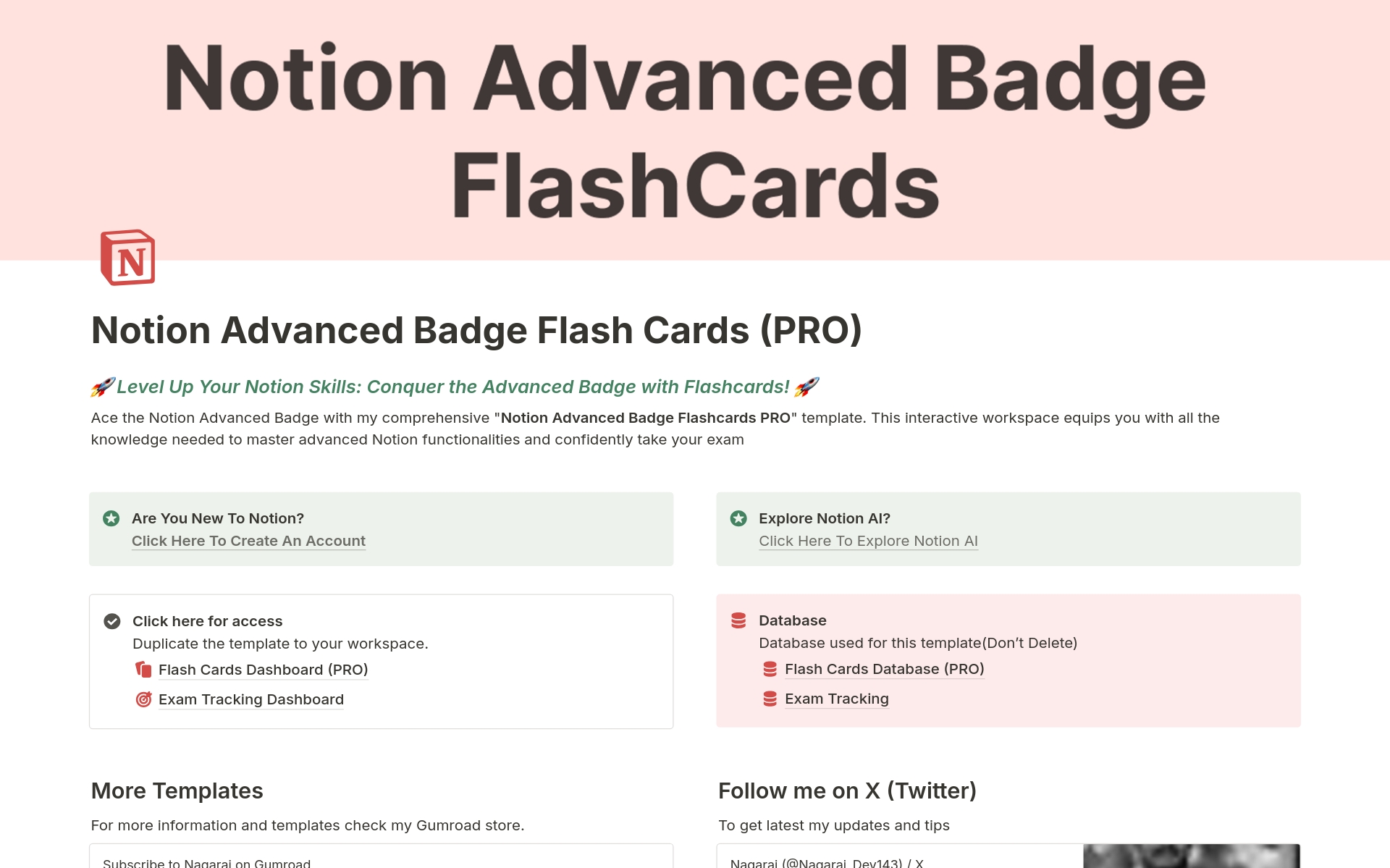 A template preview for Advanced Badge Flash Cards Deck PRO