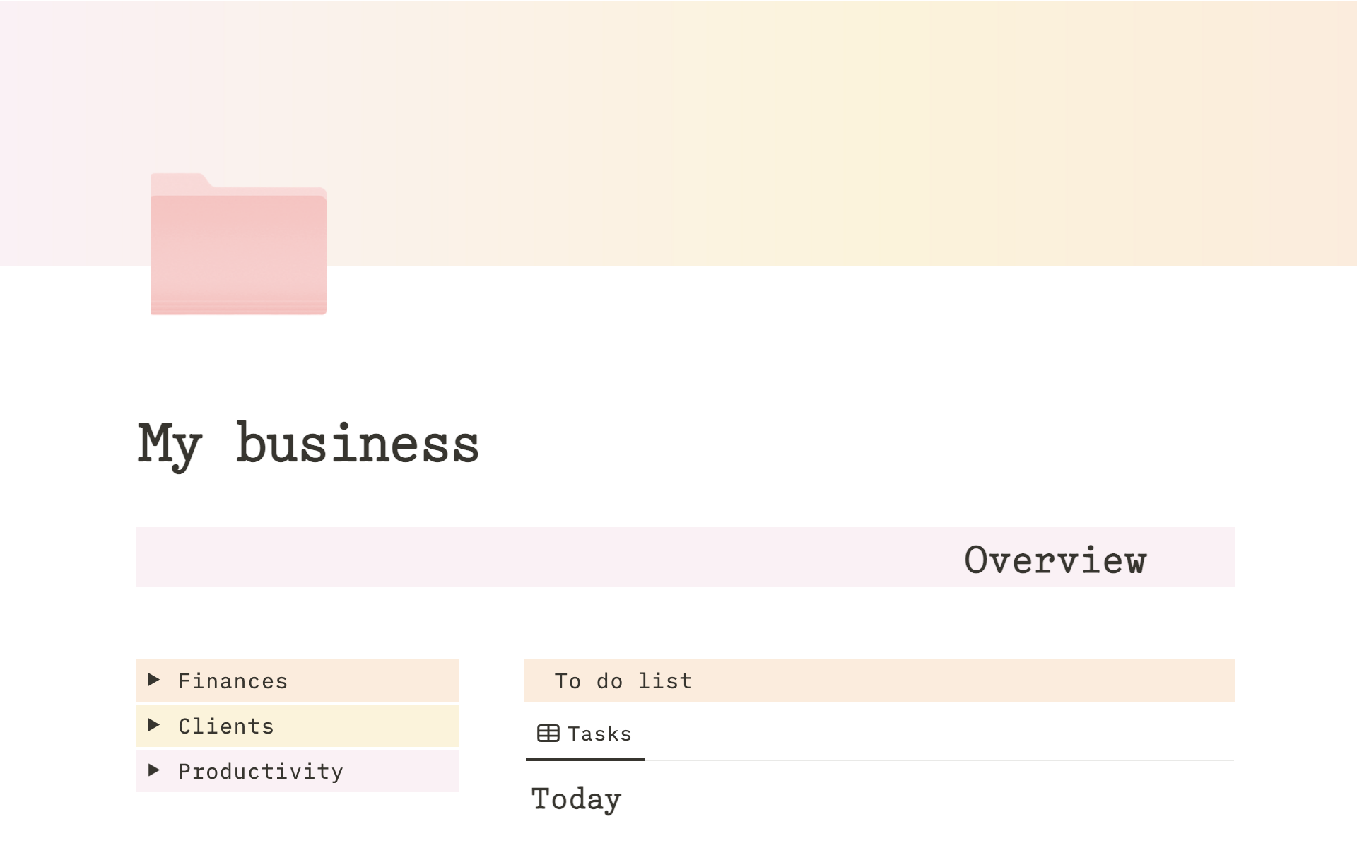 A template preview for Small business dashboard