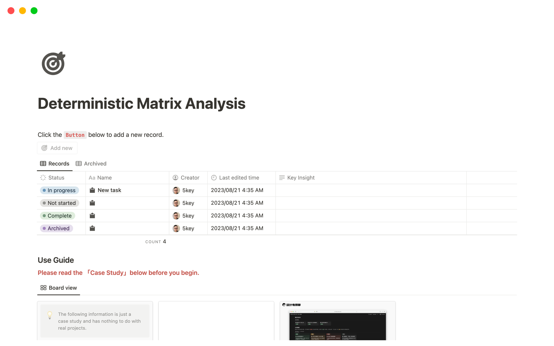 A template preview for Deterministic Matrix Analysis