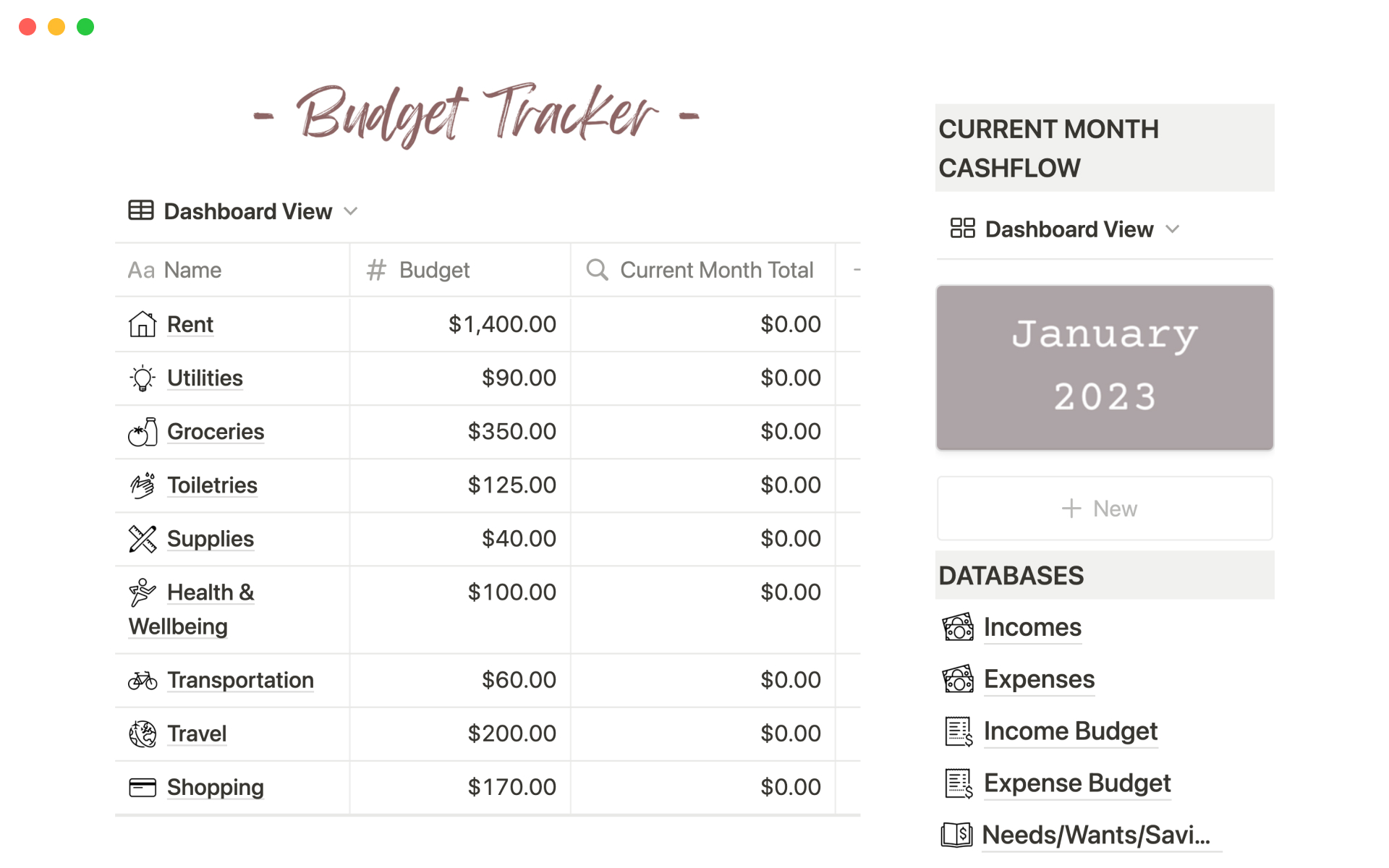 Track your expenses and income to help you stick to your budget.
