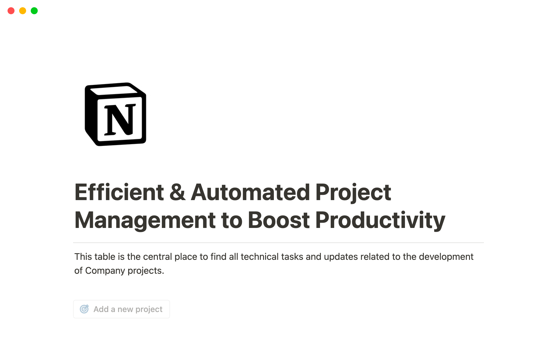 Vista previa de una plantilla para Efficient & Automated Project Management to Boost Productivity