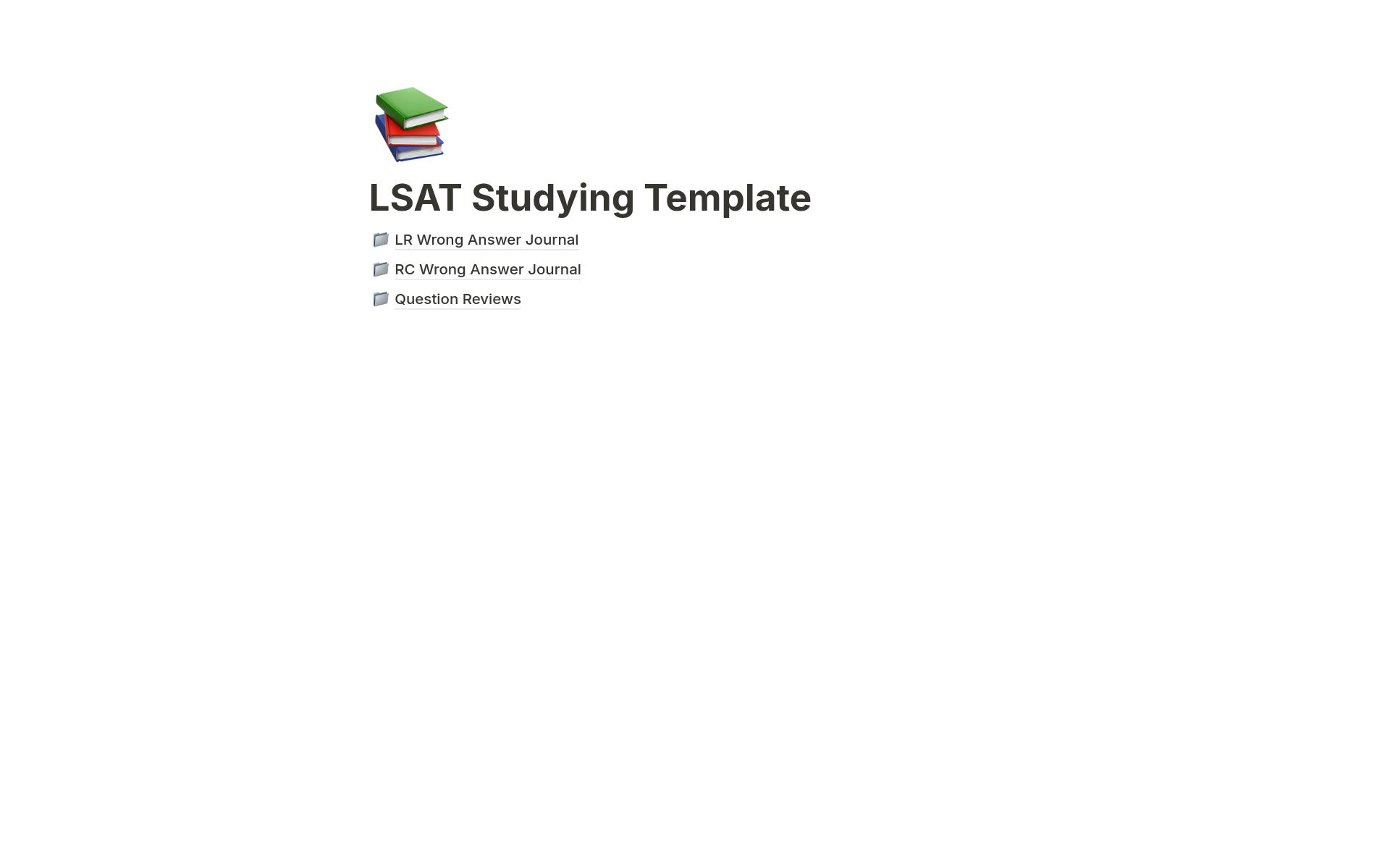 LSAT wrong answer journal I used! 