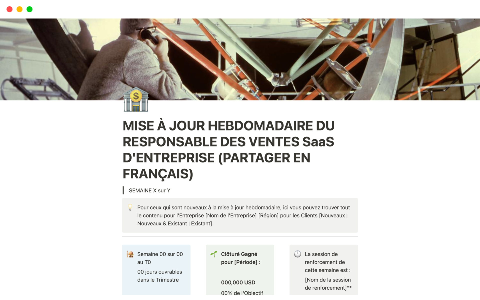 Eine Vorlagenvorschau für MÀJ Hebdo - Chef des Ventes SaaS d'Entreprise