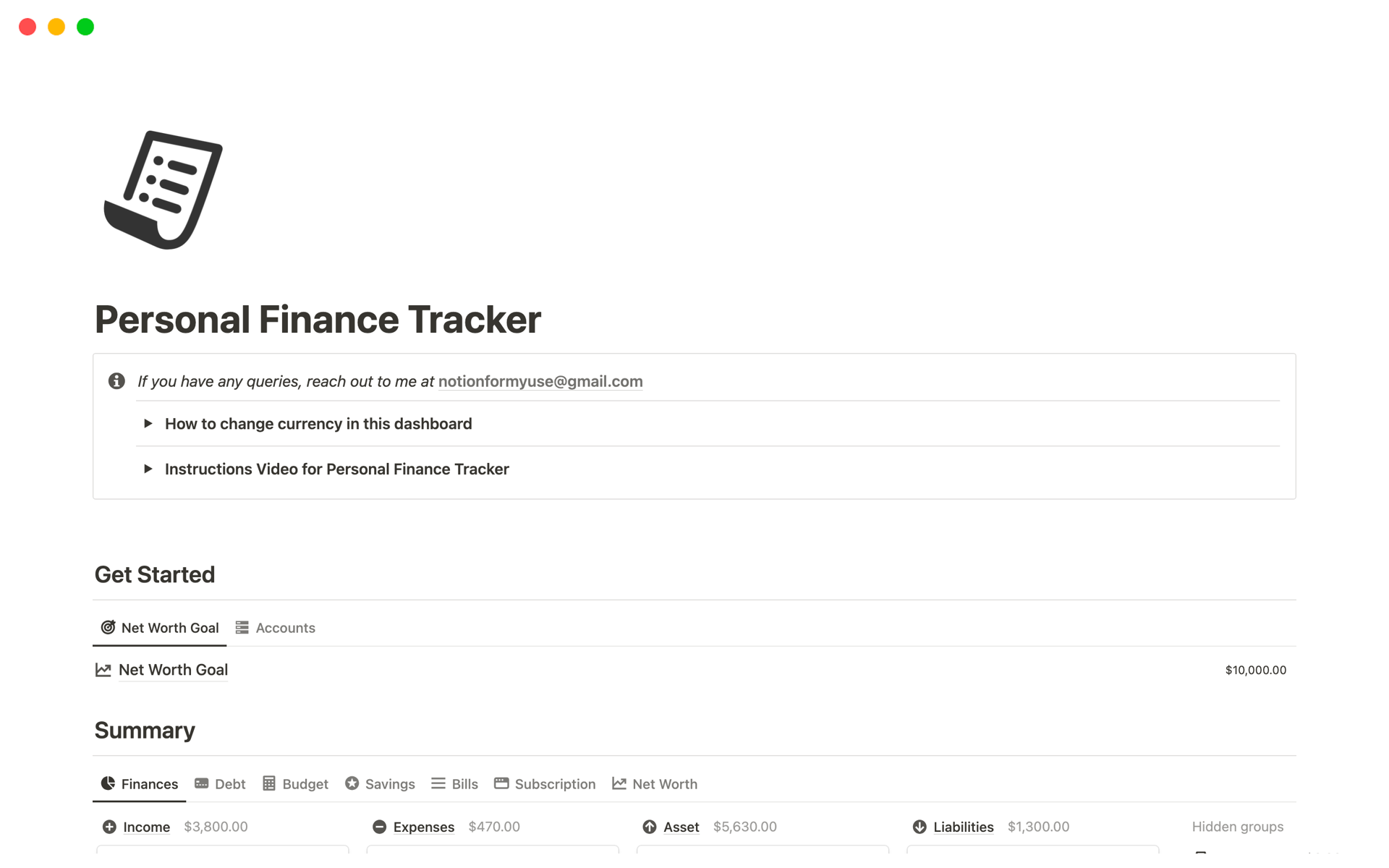 The only Notion Dashboard you will need to track your Personal Finances with ease!