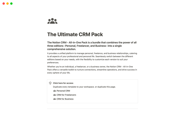 Notion CRM - All-In-One-Pack