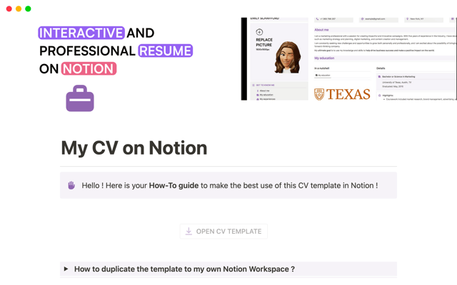 Interactive CV Template