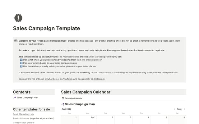 Sales Campaign Planner