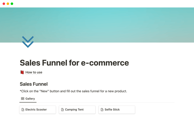 Sales Funnel for e-commerce