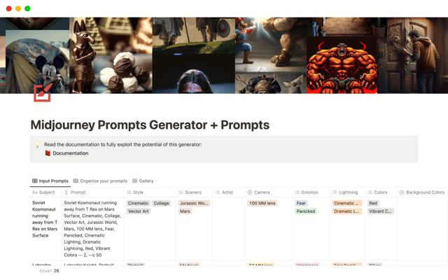 Midjourney Prompts Generator + Prompts
