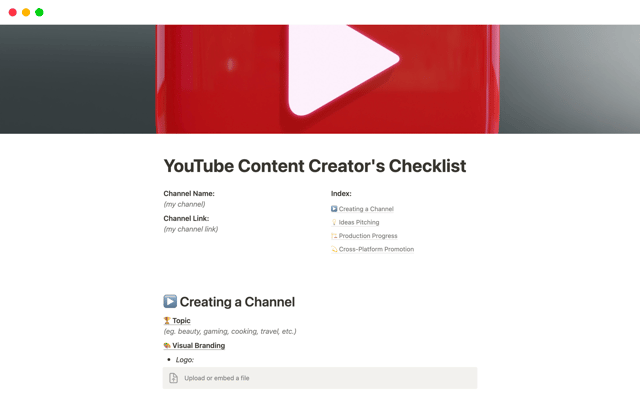YouTube Content Creator's Checklist