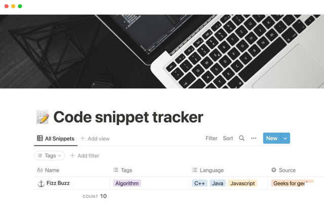 Code snippet tracker