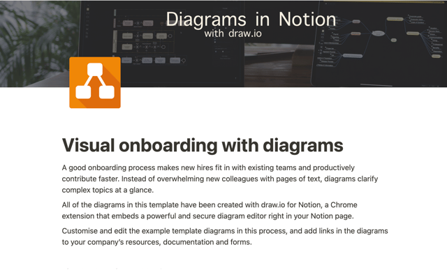 Visual onboarding with diagrams