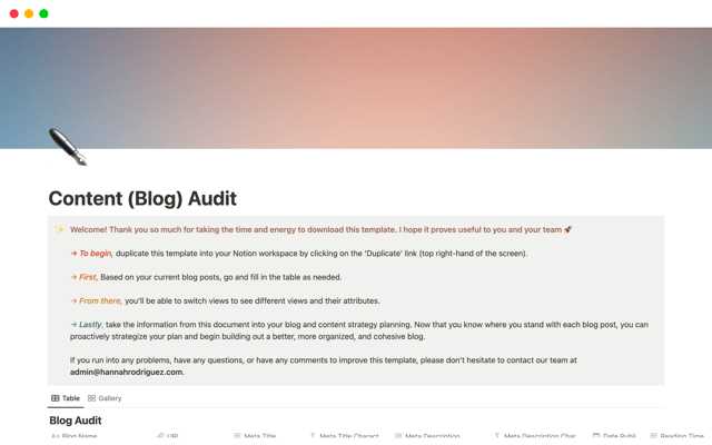 Content (Blog) Audit