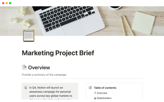 Marketing Project Brief