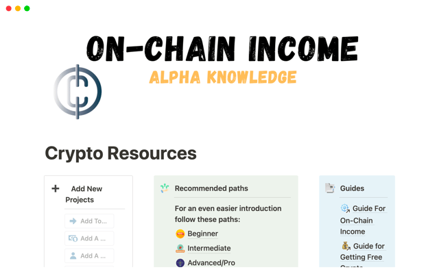 On-Chain Income Crypto Resources