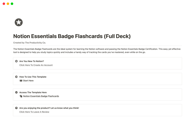 Notion Essentials Badge Flashcards (Full Deck)