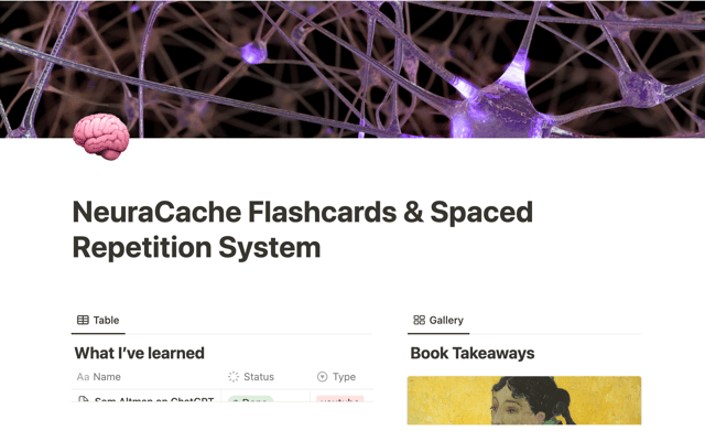 NeuraCache Flashcards & Spaced Repetition System