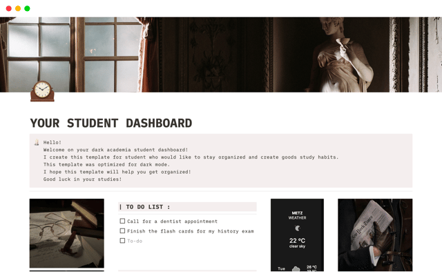 YOUR STUDENT DASHBOARD