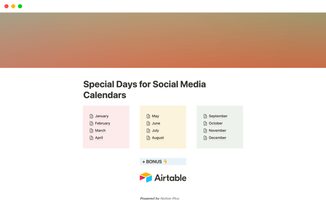 Special Days for Social Media Calendars