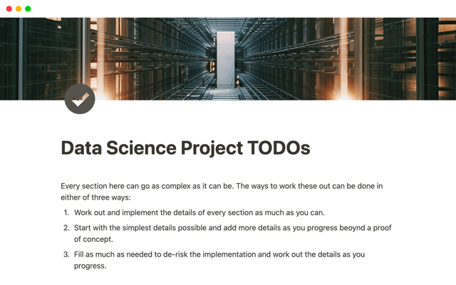 Data Science Project ToDos