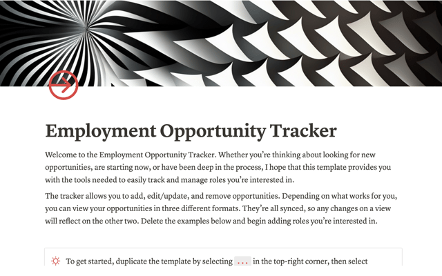 Employment Opportunity Tracker