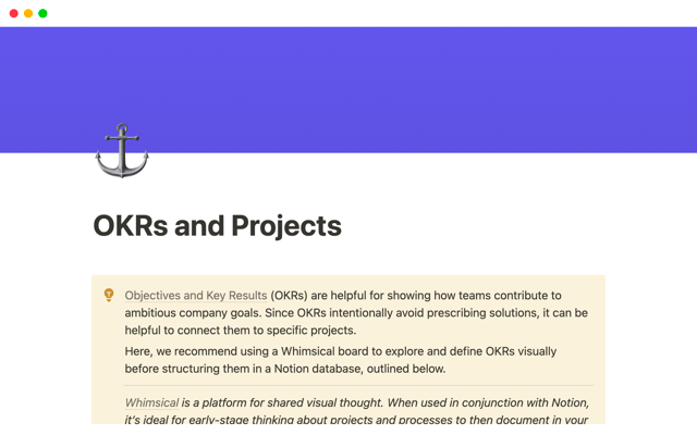 OKRs and Projects