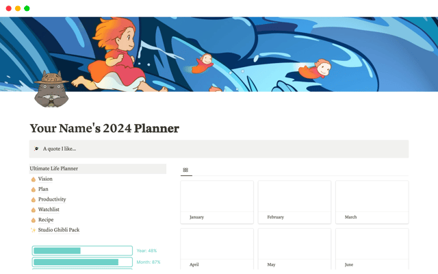 Your Name's 2024 Planner